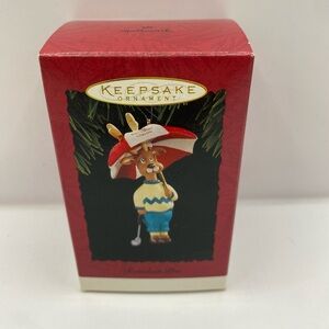 Vintage Collectible Hallmark Ornament 1994 Reindeer Pro Handcrafted Golfing